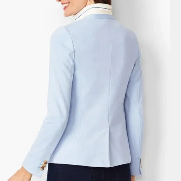 Talbots Petite Aberdeen Knit Piqué Blazer – Size 8P – Light Blue - Picture 8 of 11